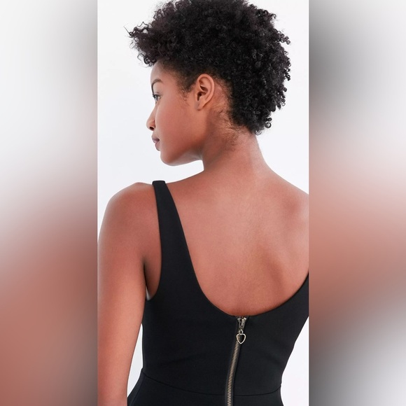 ANTHROPOLOGIE Kimchi Blue Heart Of The Ocean Sweetheart Mini Dress Black - Picture 3 of 10